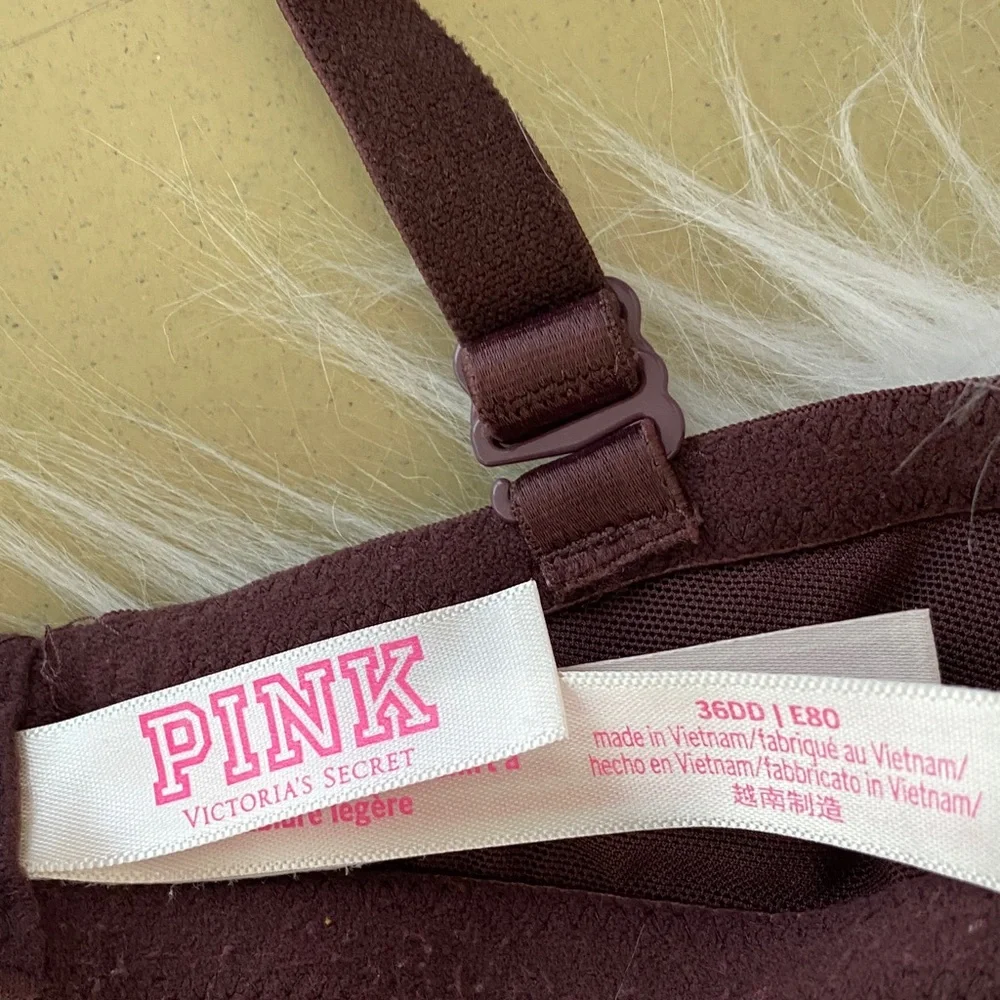 Pink Victoria secrets everywhere T-shirt bra size 36DD color brown